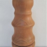 Pied de lampe XL bois massif veiné tourné vintage