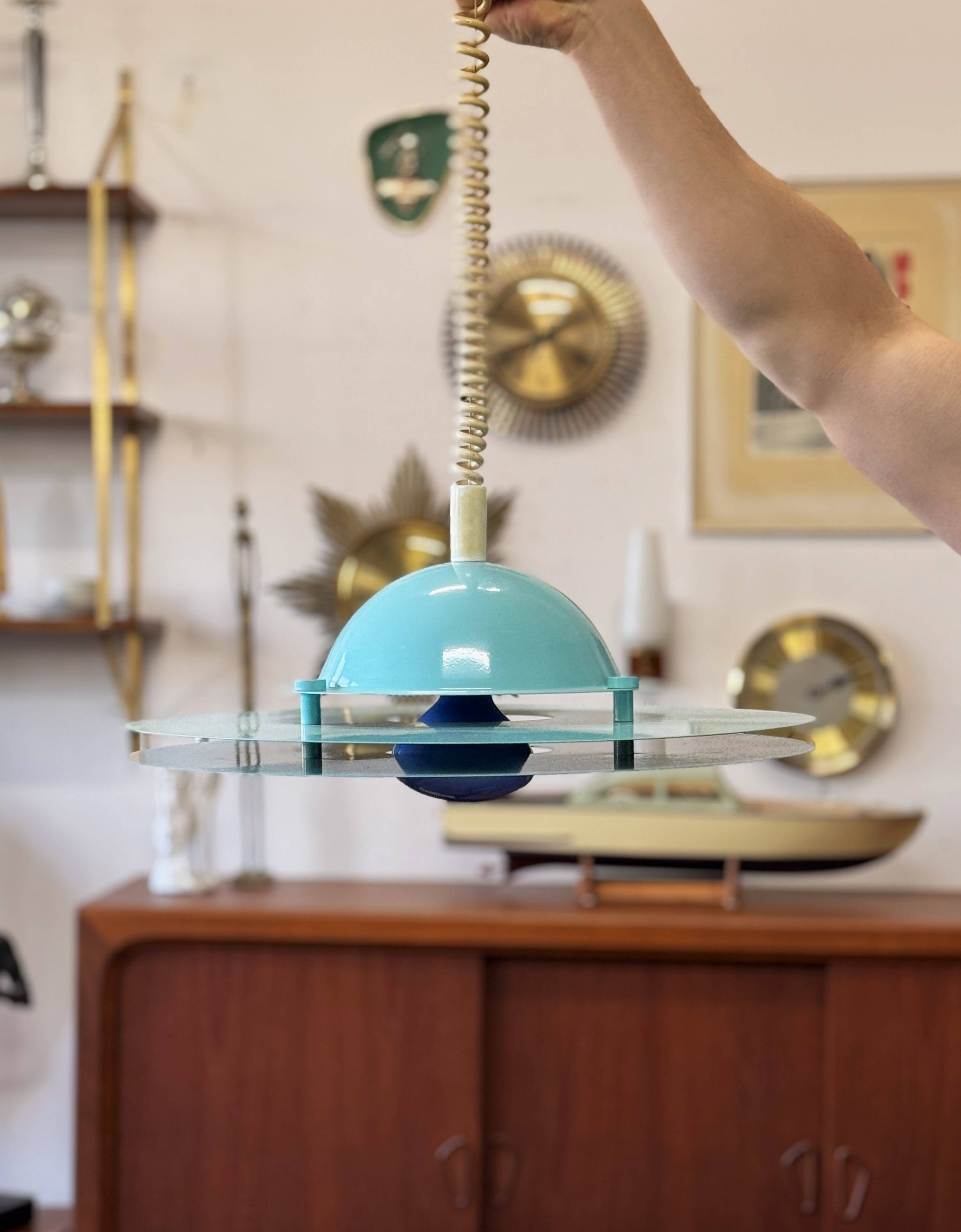 Adjustable UFO Pendant Lamp, 1980s, Vintage