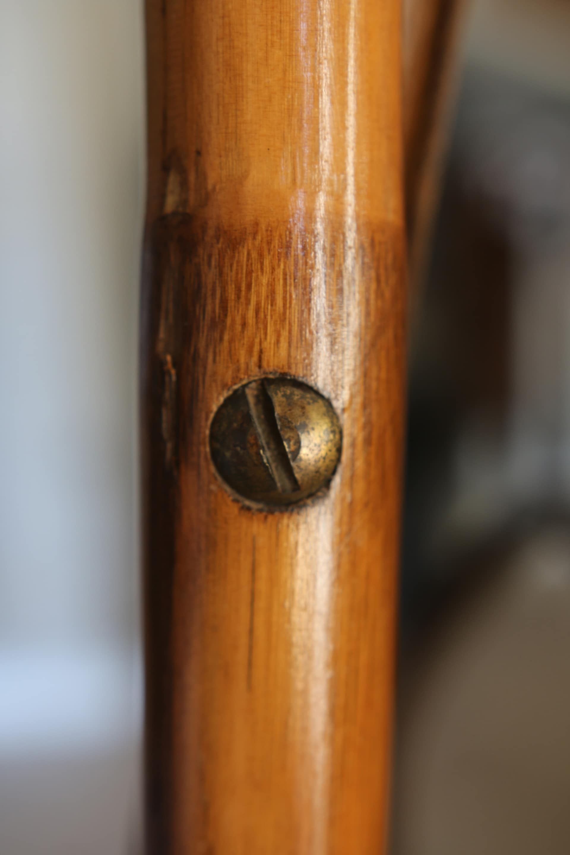 Vintage rattan full-length mirror, 1960s-70s.