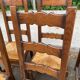 6 solid wood and straw chairs with high farmhouse-style backs