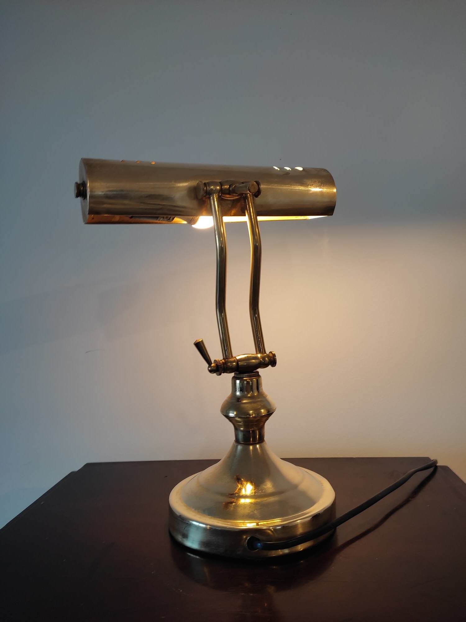 Brass desk or banker lamp