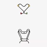 Heart wall coat rack and metal umbrella holder 50s