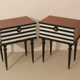 Pair of bedside table restyled swing door year 60