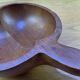 Wooden apple-shaped fruit bowl