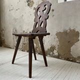 Pair of brutalist Alsatian mountain chairs 19th