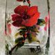 Unique whisky glass with a poppy design, handmade and signed by M.B.
