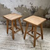 Pair of beech stools