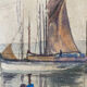 Old marine painting by Janssaud from the 19th century.
