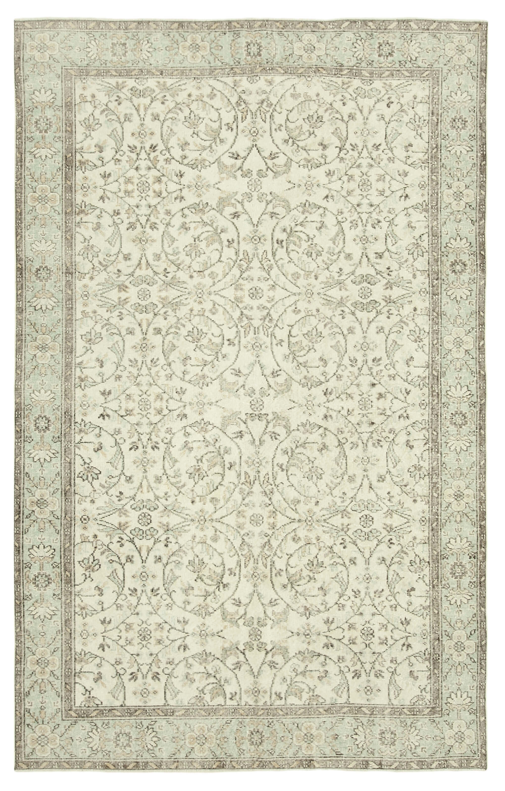 Handmade Unique Oriental Beige Carpet 183 cm x 295 cm - 38952