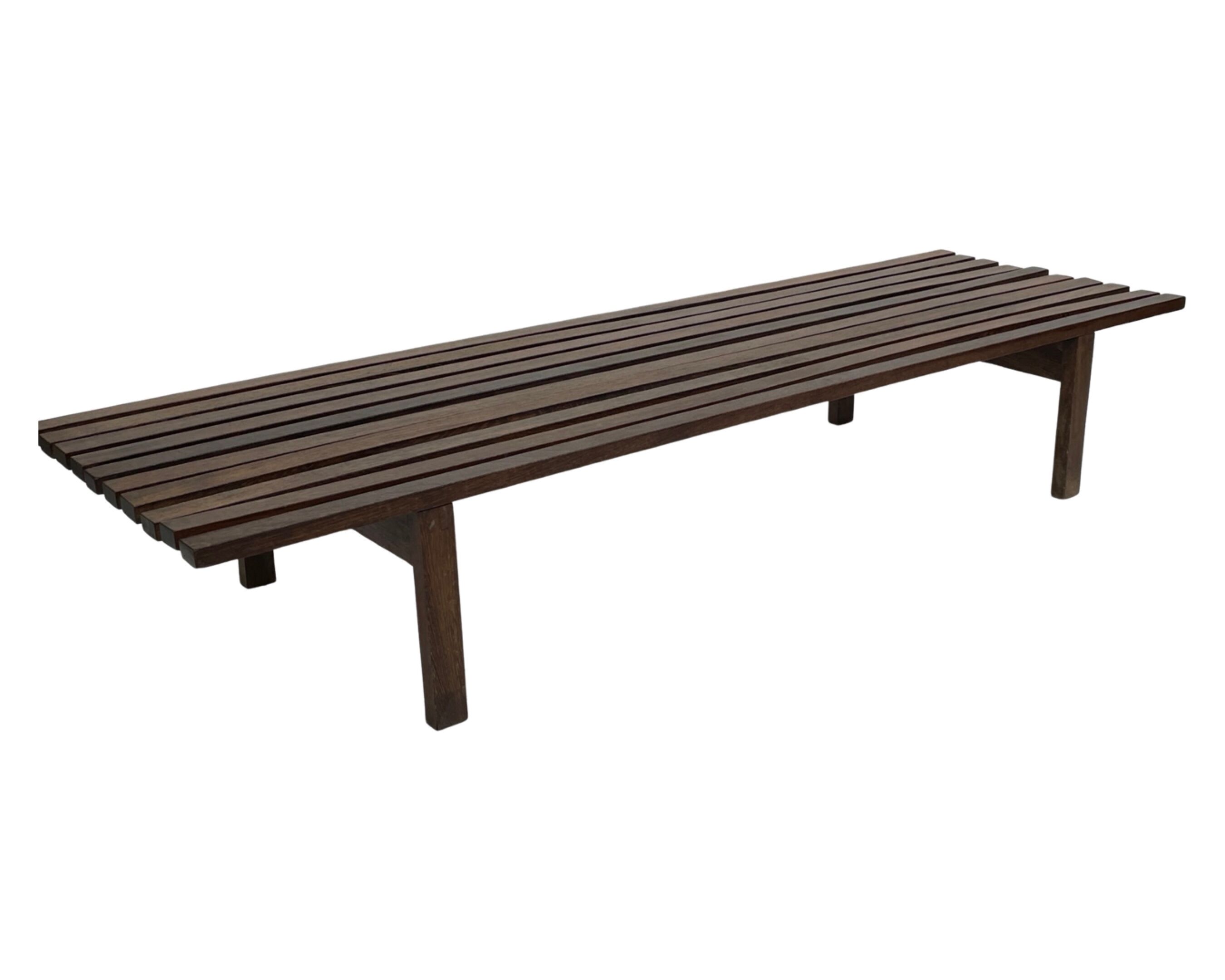 Slatted bench table wenge wood Martin Visser style 60's