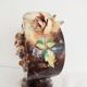 Vase with three birds in relief signed Delattre