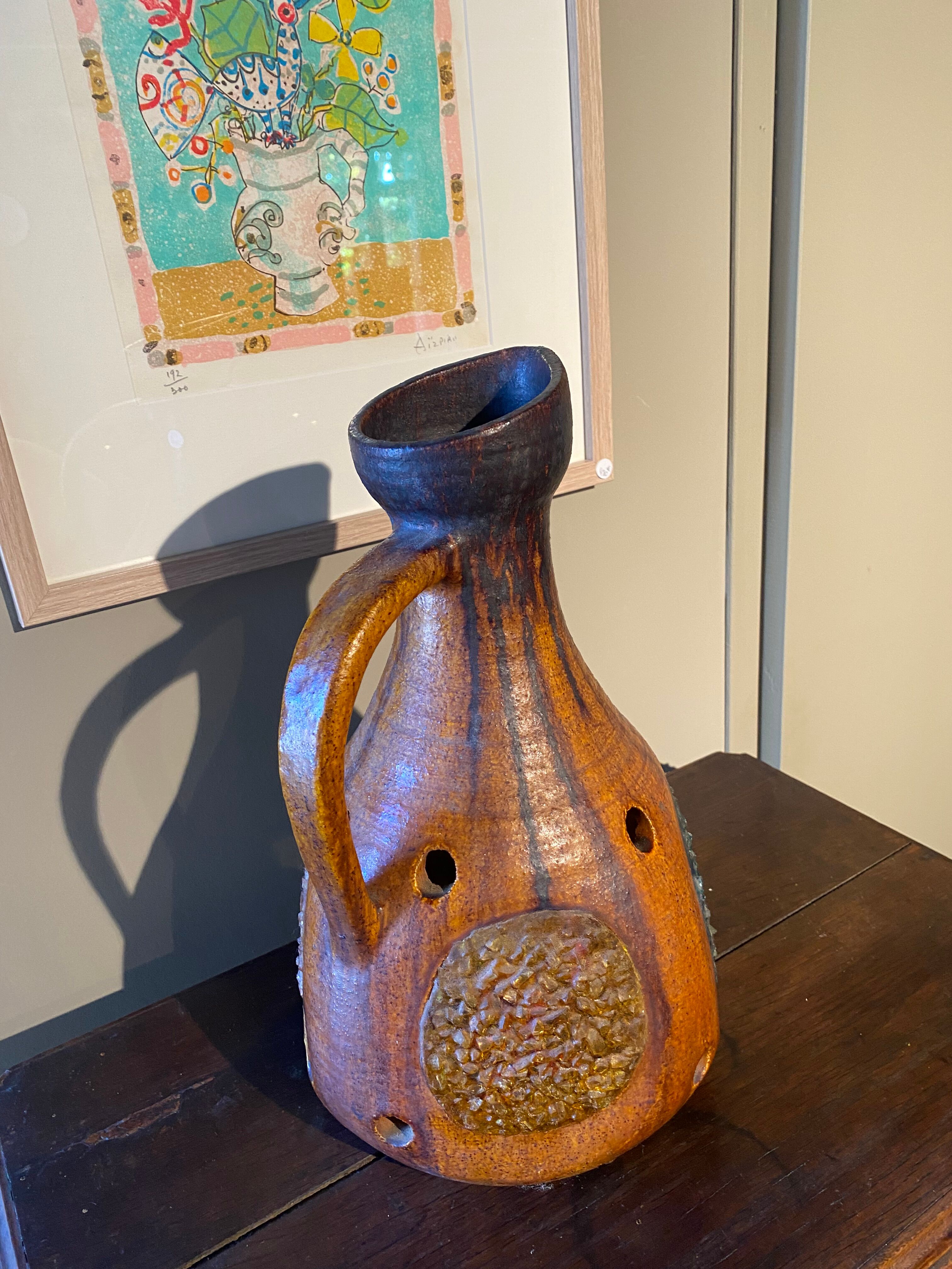 Ceramic lamp and colored resin Accolay