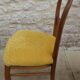 Chaise époque Louis Philippe garnie de velours jaune en bois