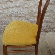 Louis Philippe period chair trimmed with yellow velvet in wood