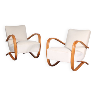 Pair of Jindrich Halabala chairs for Up Zadovy, Czech 1950s