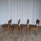 Vintage stol kamnik dining chairs (set of 4): mid-century leather seat