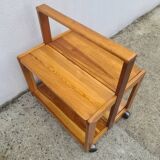 Brutalist Scandinavian Pine Serving Trolley 1960, Sweden