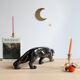 Art Deco ceramic black panther, 60cm sculpture