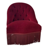 Burgundy velvet armchair – tufted – timeless charm