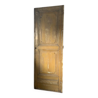 Grande porte ancienne en bois massif – patine d’origine – 230x81 cm