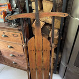 Ancienne luge américaine en bois vintage