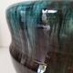 Accolay cache-pot in blue petrol and deep black glazed stoneware.