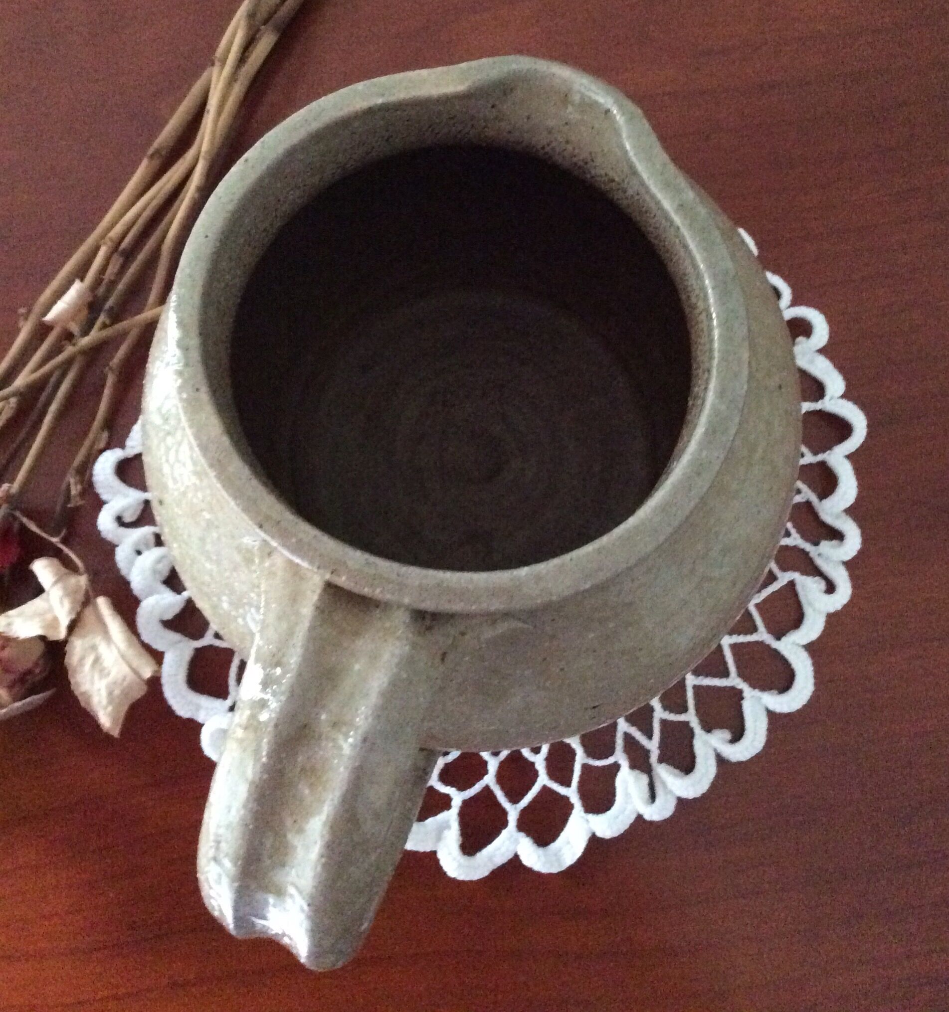 Glazed sandstone jug pitcher