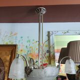 Art Deco frosted glass chandelier by the Muller brothers
