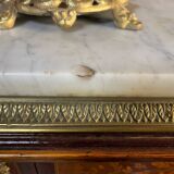 Writing desk in Napoleon III Marquetry white marble top