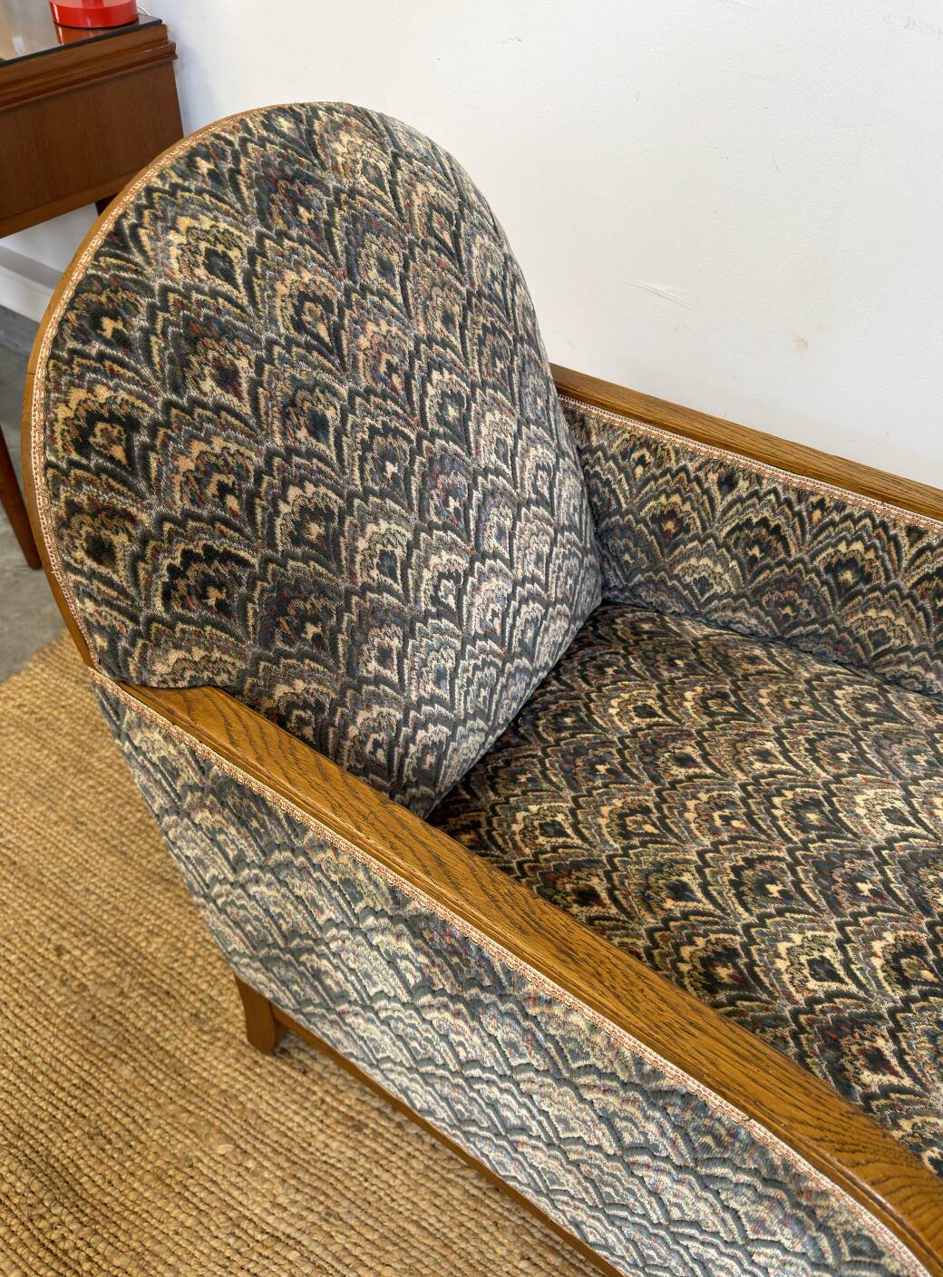 Vintage Art Deco club chair in curved wood