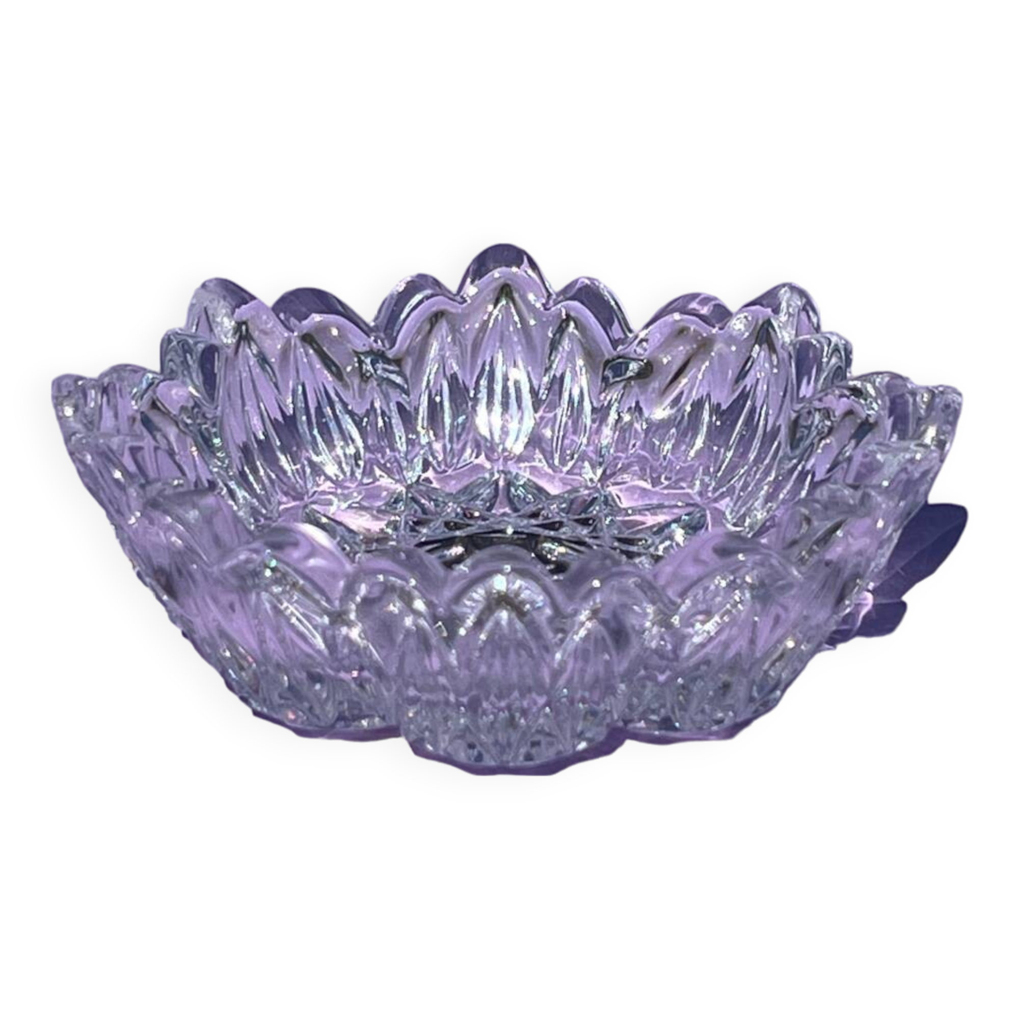 Small faceted cut crystal ashtray