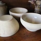 3 enamelled sandstone bowls 17cm