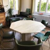 Travertine dining table