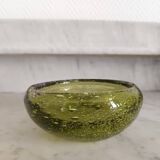 Cendrier en verre bullé