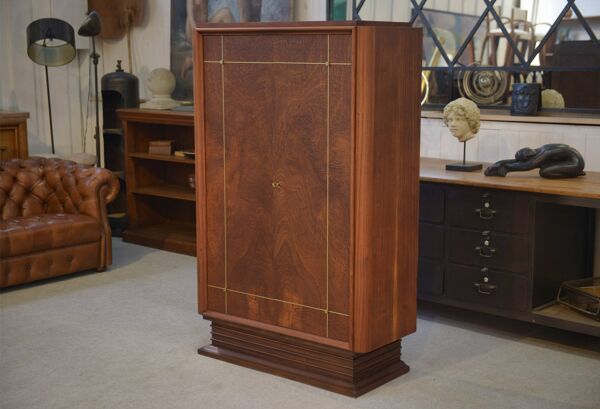 Armoire Art Déco en acajou mobilier d’art signé A. Bicchierini 1940’s