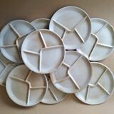10 Vintage Grès du Marais compartment plates