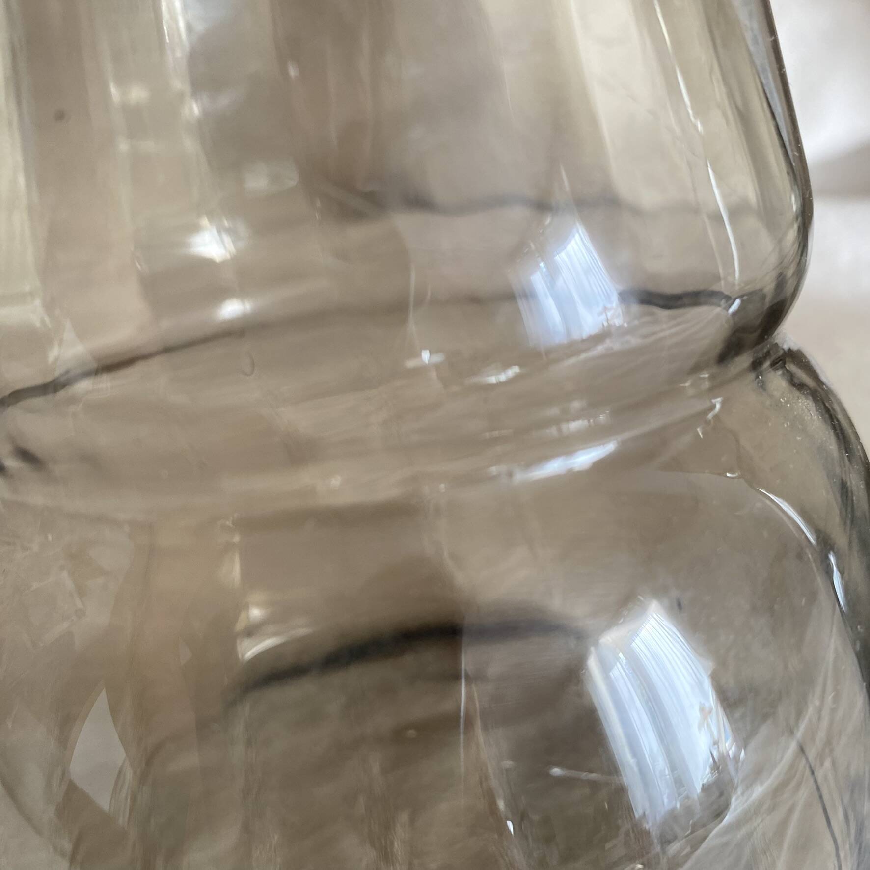 Pair of antique smoked glass vases carafes