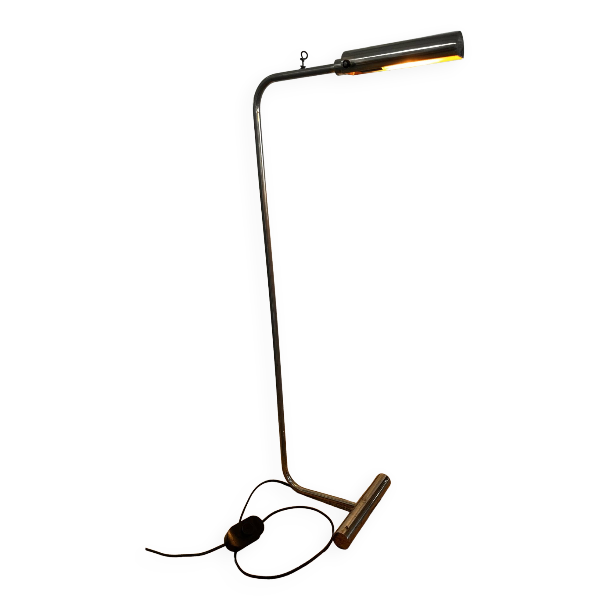 Chromed metal floor lamp designed by Christian Liaigre