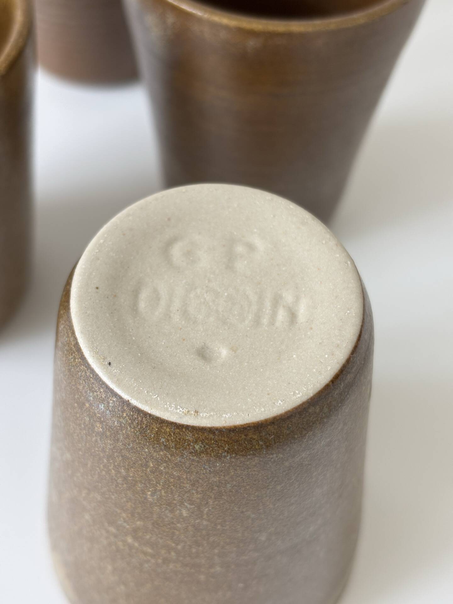 Stoneware cups from Digoin