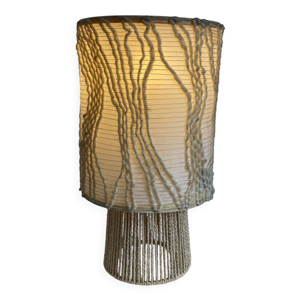 Lampe de table bohème, abat-jour artisanal signé Atelier Marmotte