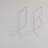 Old drape embroidered monogram initials D B