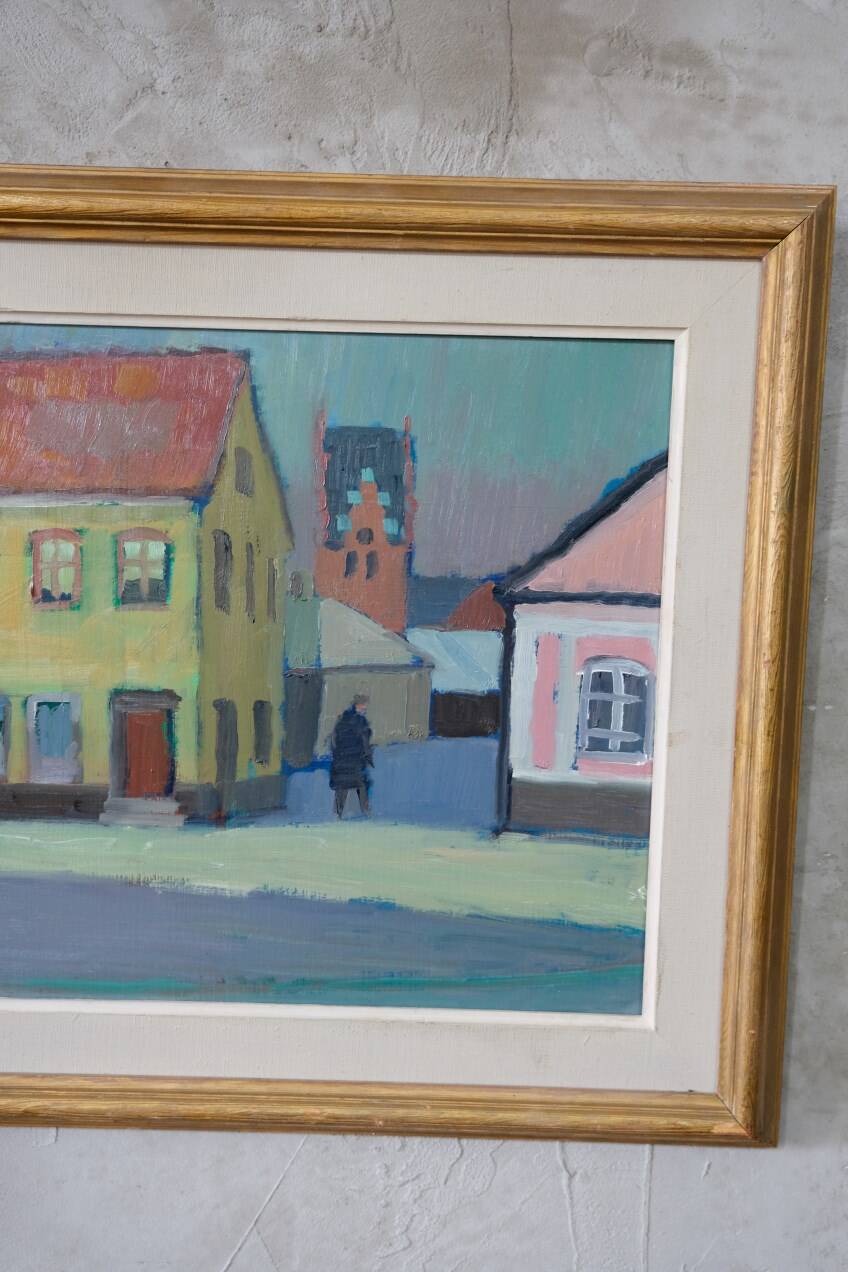 Sigvard Holmqvist, Swedish Modern Oil Painting, 1960s, Framed