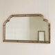 Large Spanish gilt brass & smoked mirror decorative wall mirror, 1980s
