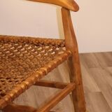 Vintage rocking chair in solid wood 1950