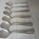 Set of 6 small silver metal spoons