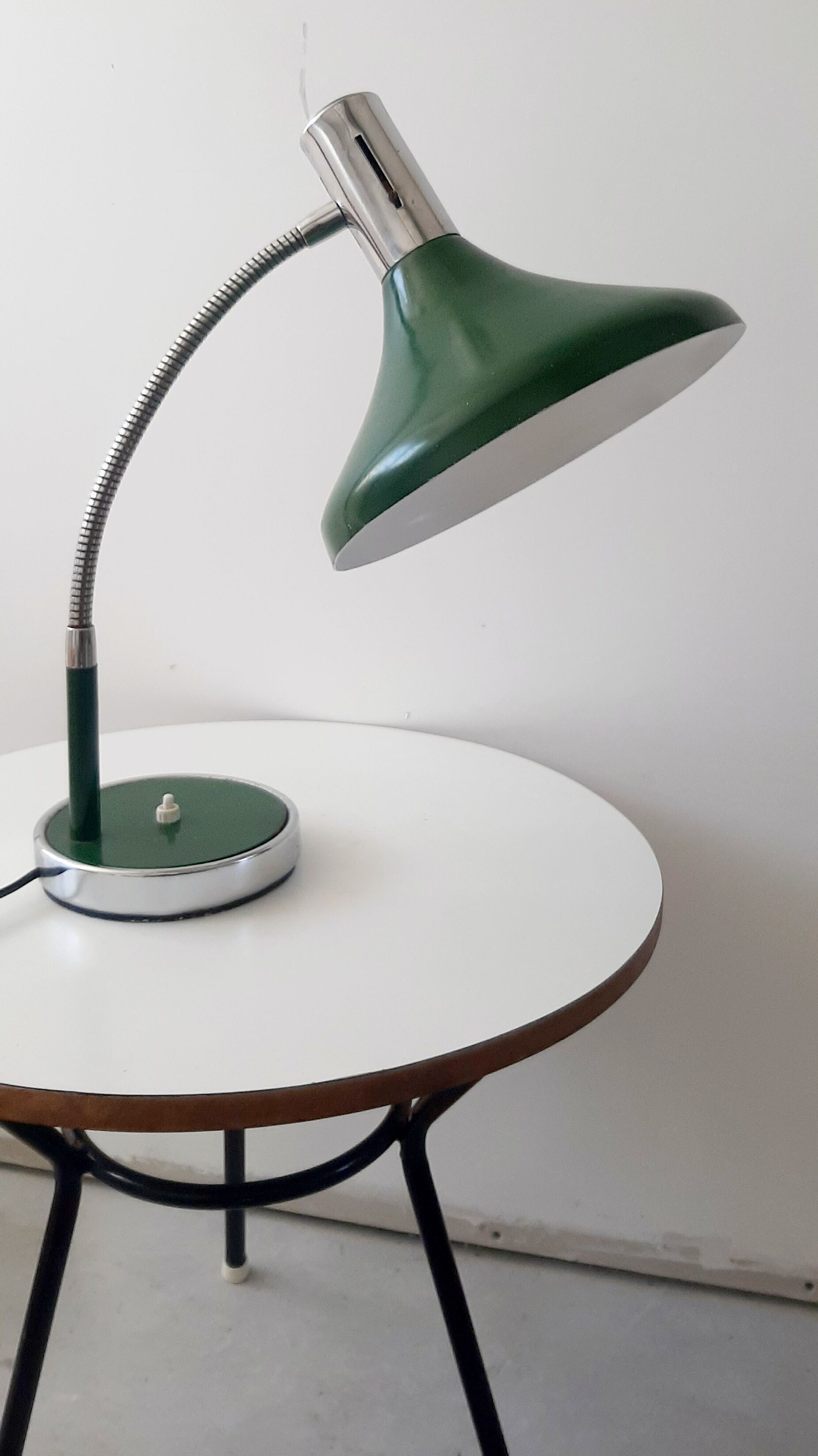 Vintage green and chrome desk lamp