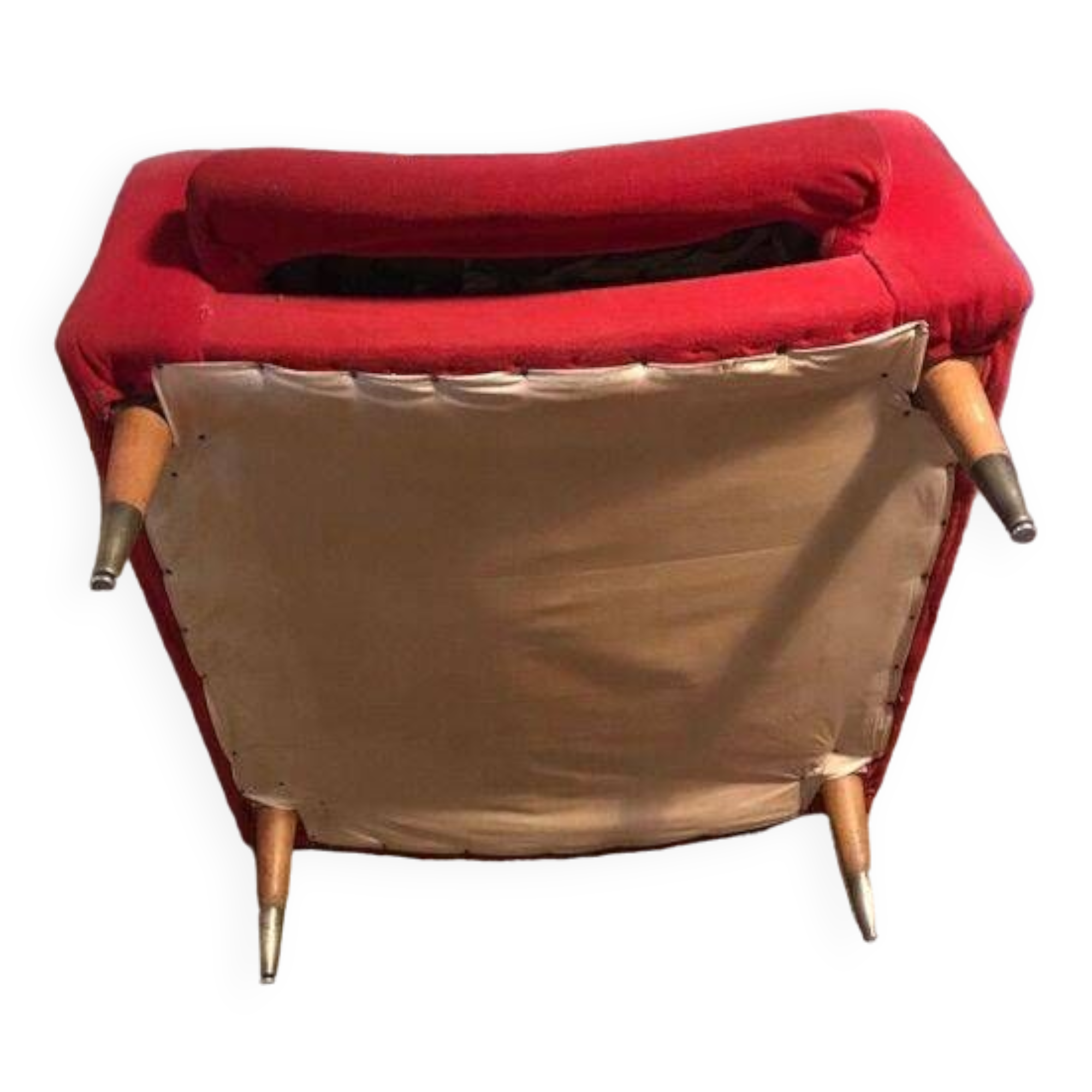 Vintage 1960s/70s armchair in short red velvet