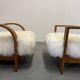 Fauteuils en peau de mouton Art Déco