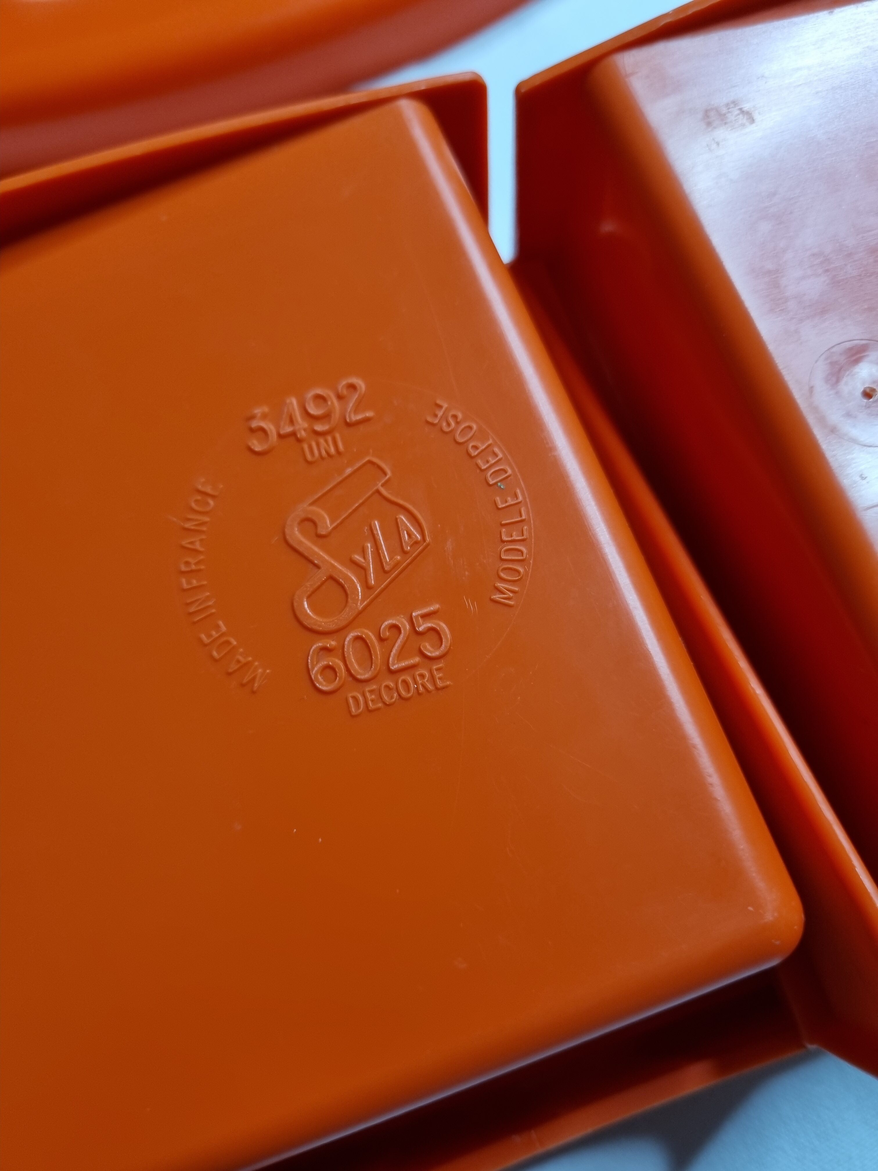 Miroir Syla vintage et étagère de salle de bain, orange, années 70