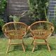 Paire de fauteuils rotin corbeille vintage